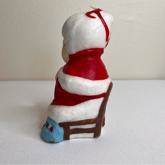 Vintage Mrs Claus Wax Candle Home Decor Christmas Winter Holiday Nostalgic 7 In - Picture 4 of 13